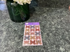 NIP 2 Sheets Vintage Punch Studio Butterfly Butterflies Stickers Super Rare!