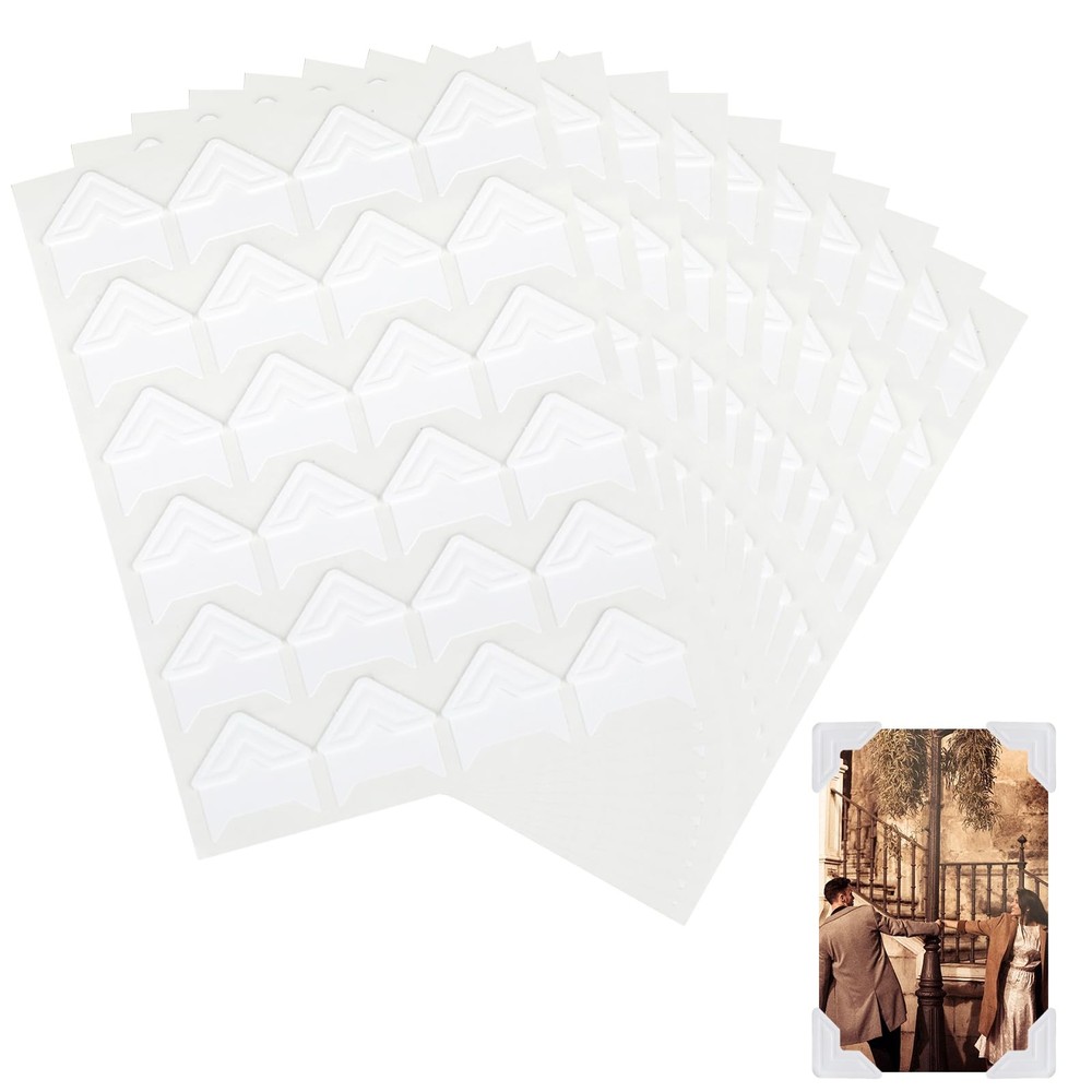240 Pcs Photo Corners Self Adhesive Picture Corners for Scrapbooking, White P…