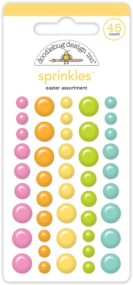 Doodlebug Sprinkles Easter Assortment Dots Pink Blue Green Orange Yellow