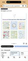 Sticker Minibook-Cinnamo-roll 24 Unique Stickers Book ,9.5 x 10.5 cm 3.7 x 4.1”