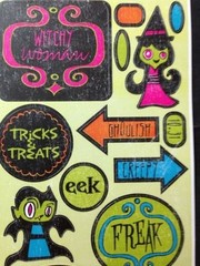 HALLOWEEN Self Adhesive Die-Cut Stickers (18pc)Reminisce•Holiday•Witches•Cat