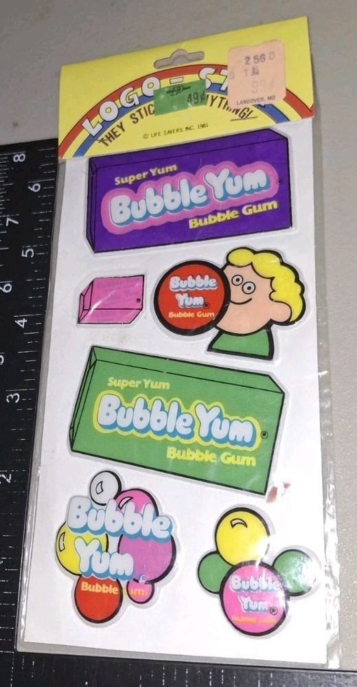 vintage Stickers,Gordy Puffy Bubble Yum Bubble Gum 1 Pack