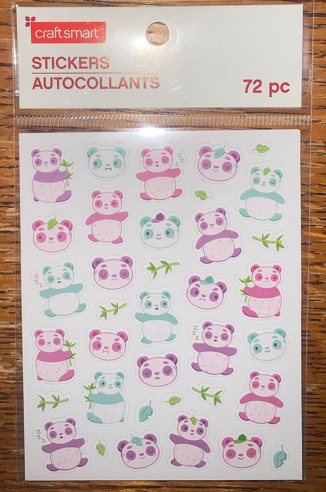Craftsmart PANDA BEARS ZOO ANIMALS Safari Jungle Amazon Scrapbook Stickers 72 Pc