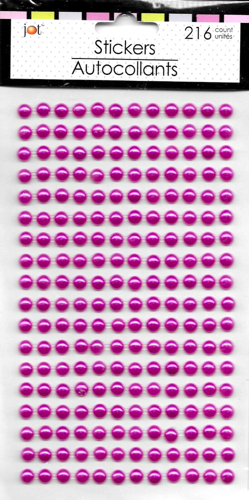 Gems Bling Bright Hot Pink Pearls Jot Stickers