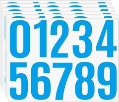Durable Waterproof Blue Number Stickers 0-9 for Indoor and Outdoor