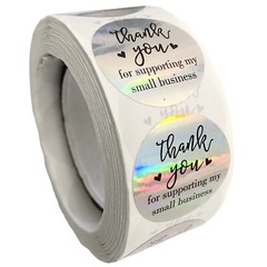 NEW Y Stickers 1″ Thank You 500ct Iridescent Labels