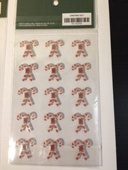 Christmas Stickers Mini Snowman / Trees + Glitter Candy Canes w/ Gemstones * NEW