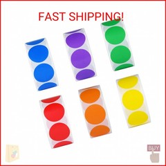 6 Colors 3000 Pieces Dot Stickers Color Code Circle Stickers Can Writing 1 Inch