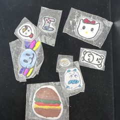 Handmade Multicolor Cartoon & Food Stickers Set – Assorted Characters & Designs