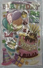 Punch Studio 12 Piece 3D Scrapbook Stickers Birthday