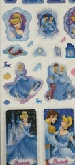 Disney Tokyo Disneyland Japan Cinderella Glitter Stickers Vintage Castle Slipper
