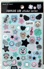 GAIA Topping LAB Korean Girly Sticker Kawaii Kids Panda Bear Love MADE IN JAPAN