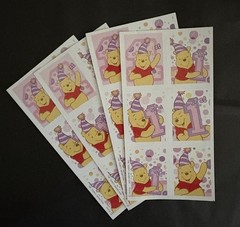 Winnie the Pooh stickers Baby 1st Birthday Adorable 4 Sheets Cheap Fast Shipping