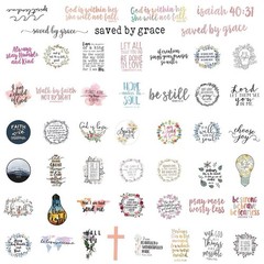 30Pcs Random Inspirational Words Bible Verses Quotes Waterproof Stickers