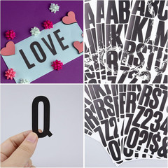 8 Sheets Letter Number Stickers, 2 Inch Vinyl Alphabet Stickers, Self-Adhesive P