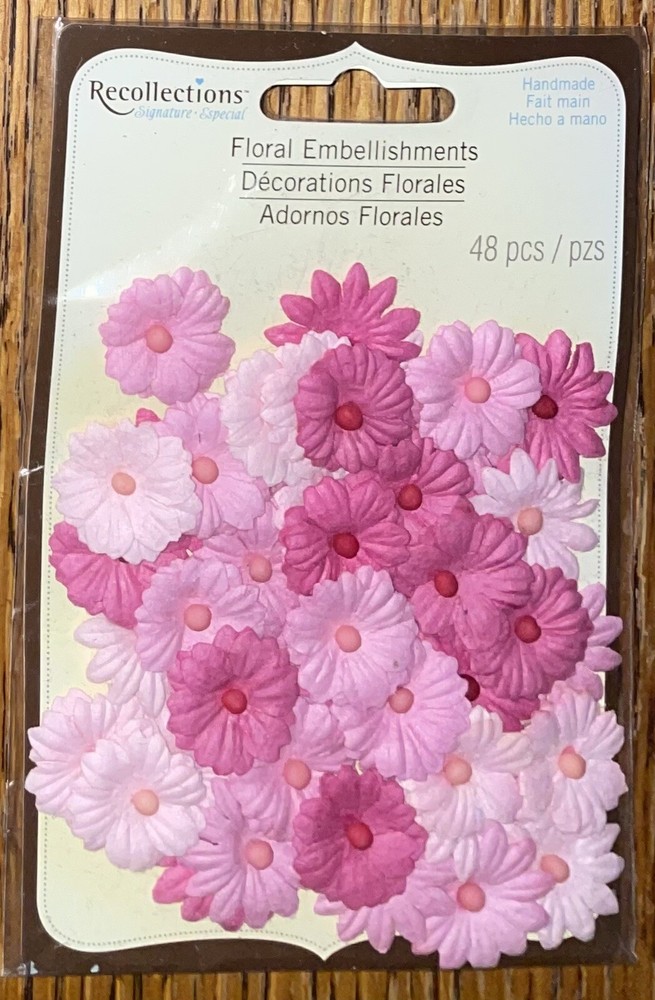 Recollections Layered Flowers Light Dark Pink 3D Card Wedding Scrapbook Stickers