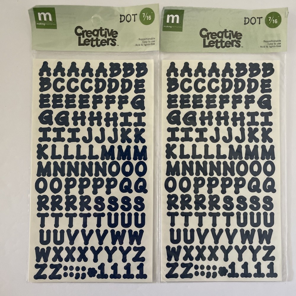 Making Memories Creative Letters Scrapbooking – 7/16″ Dot Navy Blue