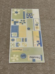 5 New Rare Vintage Pebbles Inc Blue Green And Yellow Button Sticker Sheets