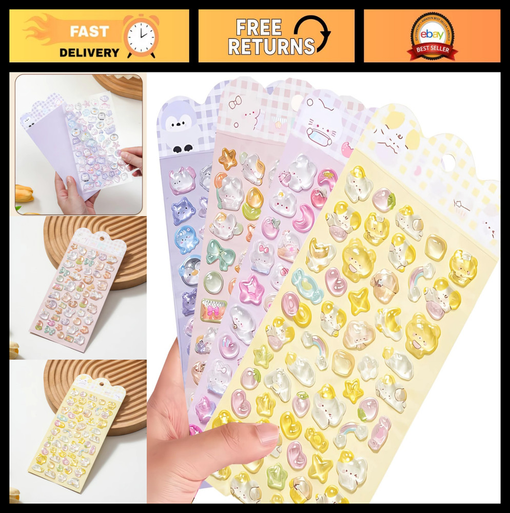3D Kawaii Puffy Stickers for Phone Cases, Notebooks & Scrapbooking – Cute Decor