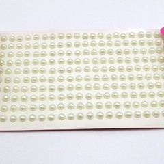 3 Sheets of 200pcs White Self-Adhesive Acrylic Pearl Stickers 6mm Stick On Gems