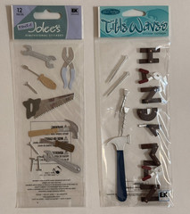 Lot of 2 Jolee’s Handyman Tools Construction Sticker Pkg Title Scrapbooking Read
