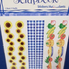 SANDYLION Scrapbook Stickers SUNFLOWERS FOOD TABLECLOTH Borders PSCB12 from 2003