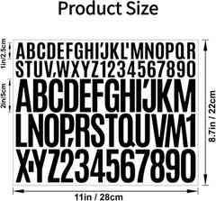 Vinyl Letter and Number Stickers – 10 Sheets, 780 Pcs Waterproof 1in&2in Black
