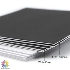 10 Pack 12×16 Inch Uncut Matte Boards White/Black Backing Center Prints Frames
