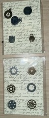 Michaels- 2 Metal Icons Scrapbook Steampunk Gear /Clock Crafting Embellishments