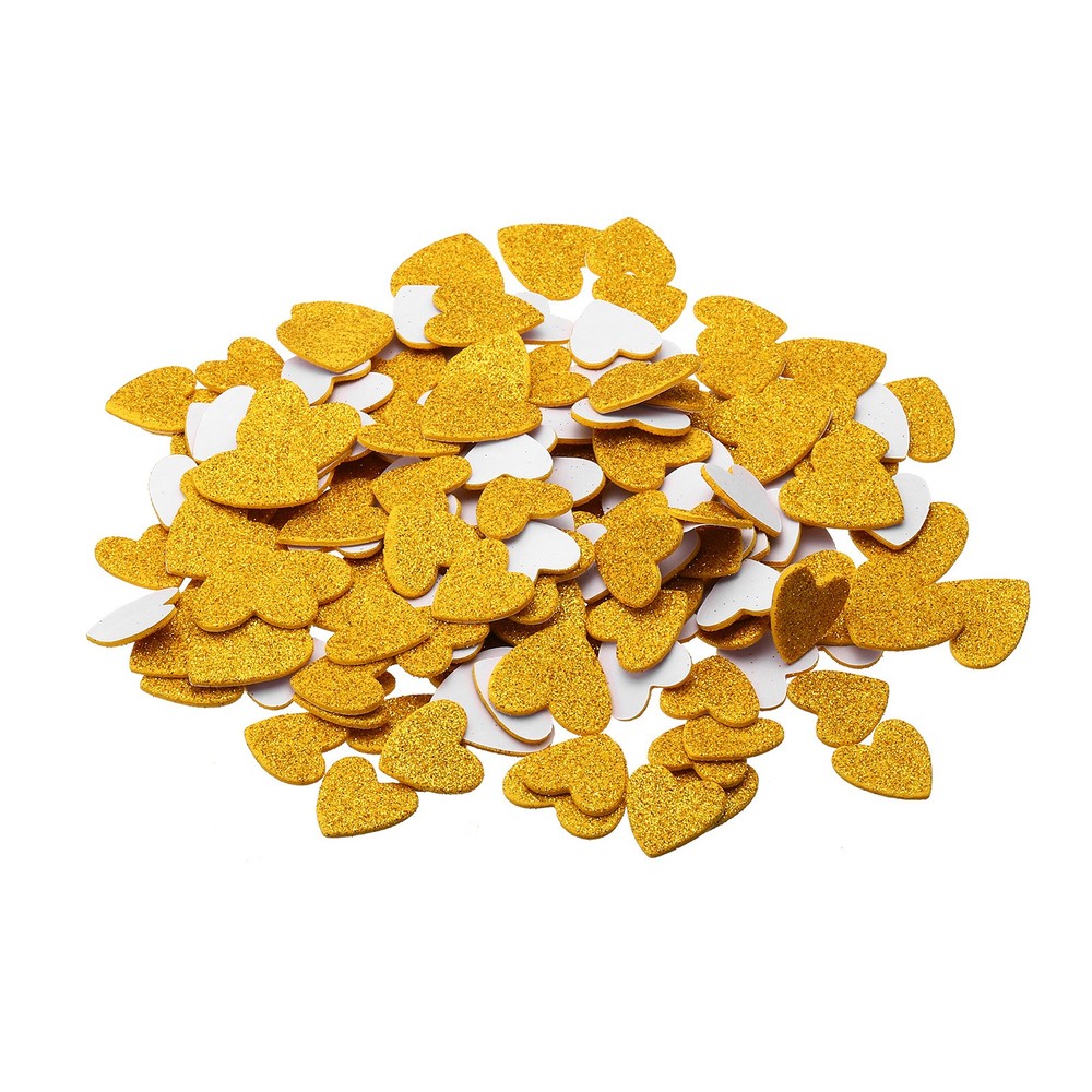 Foam Stickers 1Pack 150Pc EVA Adhesive Glitters Foam Shape Sticker Golden Heart