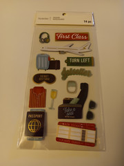 Recollections Stickers Travel First Class Plane Seat Luggage Passport Tickets