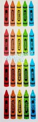 HAMBLY STUDIOS GLITTER STICKERS MULTICOLOR CRAYONS SCHOOL YELLOW BLUE GREEN RARE