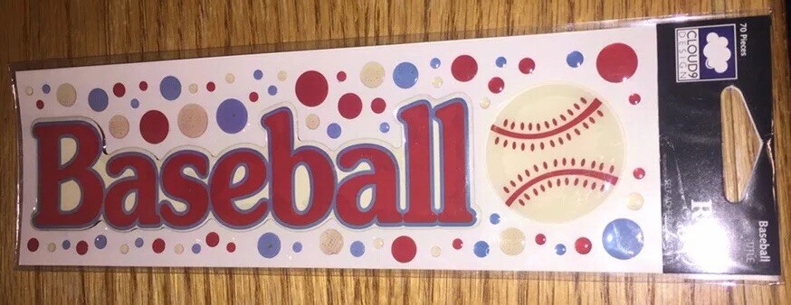 NEW CLOUD 9 BASEBALL RAIN DOTS WORDS SHAPES Ball Hit Slide 3D Scrapbook Sticker