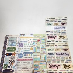 Baby Toddler Newborn Scrapbook Stickers Lot Epoxy Words Phrases K&Company