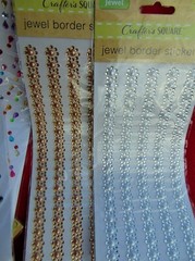 CRAFTER’S SQUARE ~ GEMSTONE & JEWEL BORDER STICKERS ~ 8 SHEETS & CASE ~ NEW