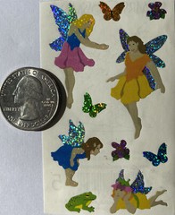 SPARKLE FAIRIES Prismatic Stickers (10pc)Forest•Butterflies•Frog•Fairytale •Fly