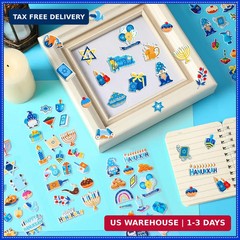 UPINS Happy Hanukkah Stickers, Foam 3D Puffy Stickers Dreidels Menorah Candles C