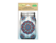 CRAFTER’S SQUARE Paper Crafts Magic-On GLASS Stickers – FLORAL – 5 pcs
