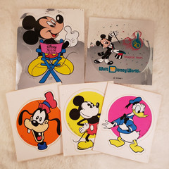 Vintage 70s 80s 90s Walt Disney Park Sticker Lot Mickey Mouse, Donald, Goofy