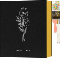 Extra Large Self-Adhesive Photo Album – Easy Magnetic Pages – 80 Pages, Black
