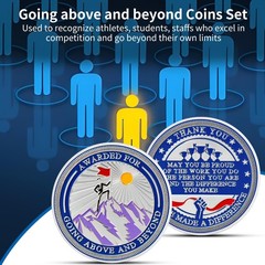 5 Pack Going Above and Beyond Challenge Coins – Employee Appreciation Recogni…