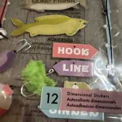 Fathers Day Fishing Tool Stickers Jolee’s Boutique EK Success Phrase