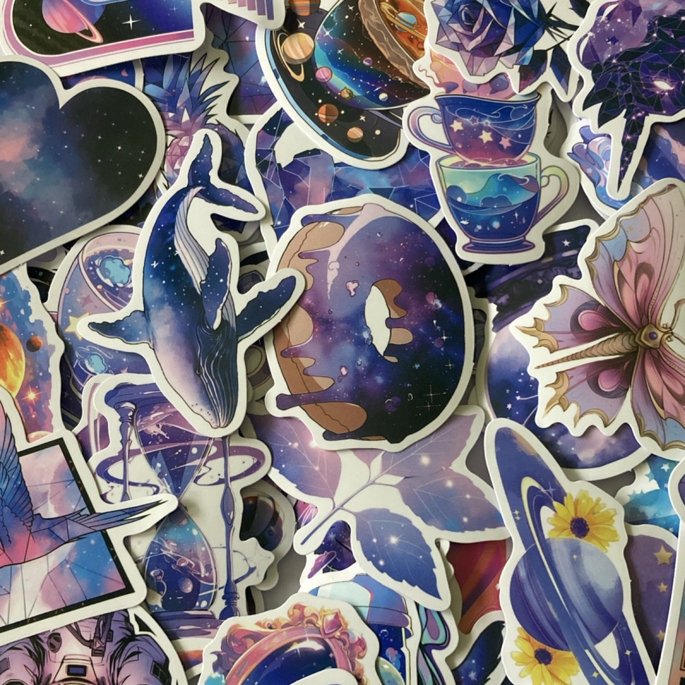 10 Multicolor vinyl Sticker Pack – Fantasy & Magic Theme Scrapbooking Designs