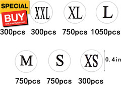 4200 Pcs Clothing Size Round Stickers, 1/2” Labels Sticker White Adhesive Appare