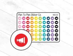 1483-30~~Cheer Megaphone Icon Planner Stickers.