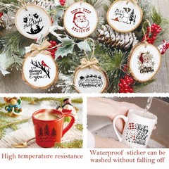 71Pcs Christmas Word Decals Rub on Transfer Stickers for Crafts Vinyl Waterpr…