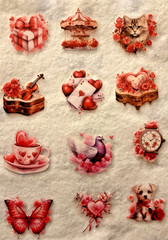 Romance Sticker Cute Decorate Laptop, Water Bottle, Guitar, Waterproof, Cases,