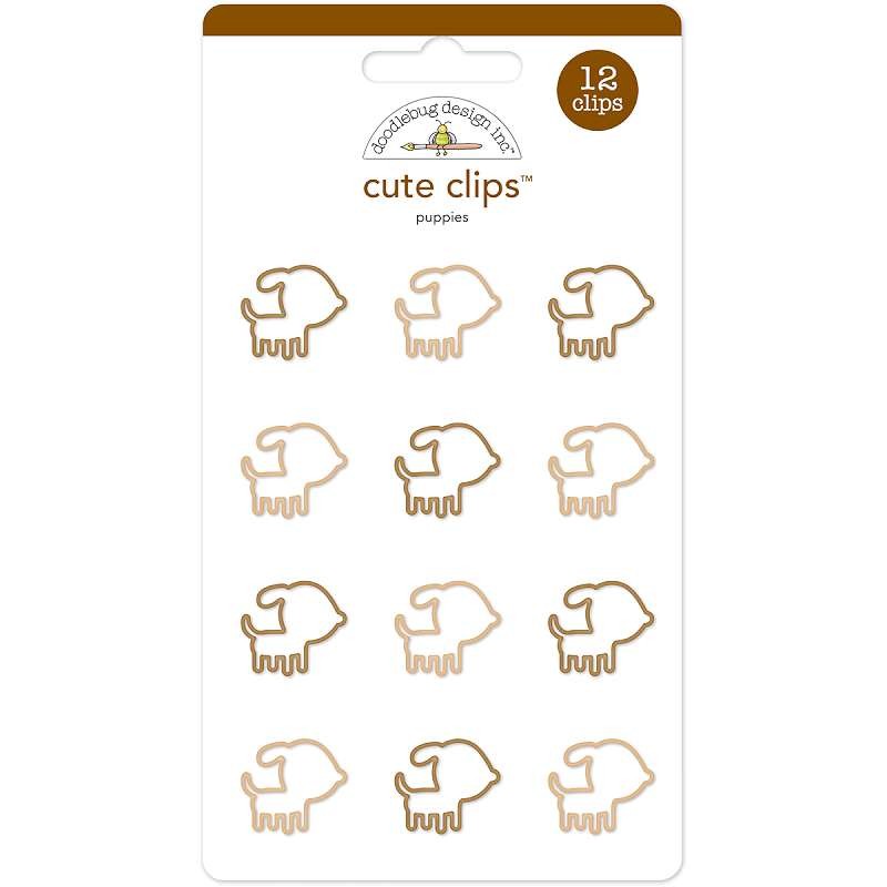 Doodlebug Cute Clips 12/Pkg Puppies