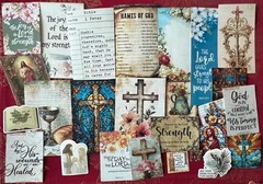 #773 – SMALL FAITH & FLORAL Junk Journal Scrapbooking Kit – 15 Pieces SHIPS FREE
