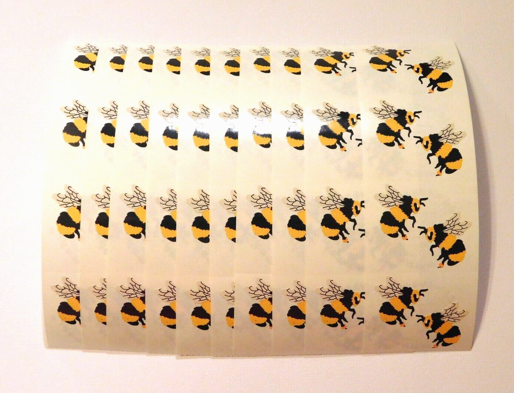 Mrs. Grossman’s Stickers Lot of 10 Strips ~Bumblebee Bees~ 1989 Vintage RARE HTF